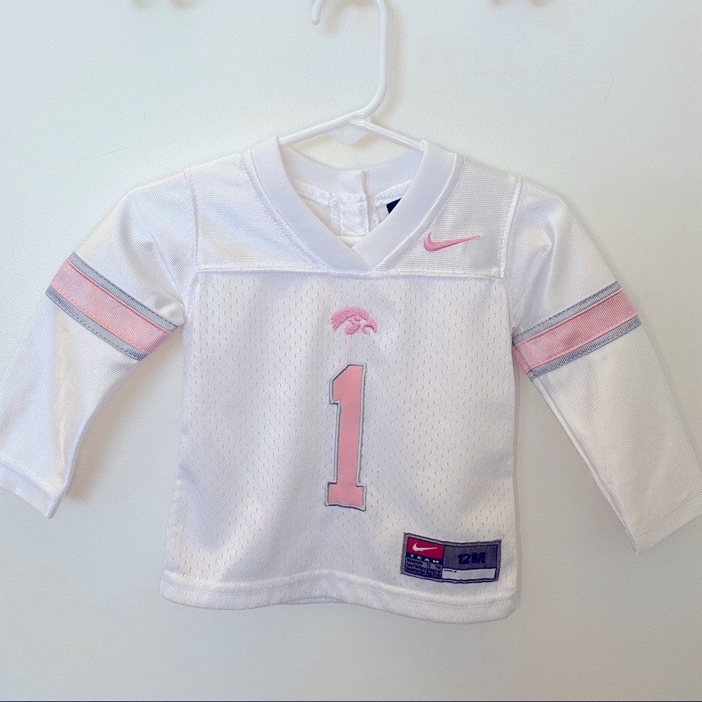Iowa girls jersey pink & white sz12mo